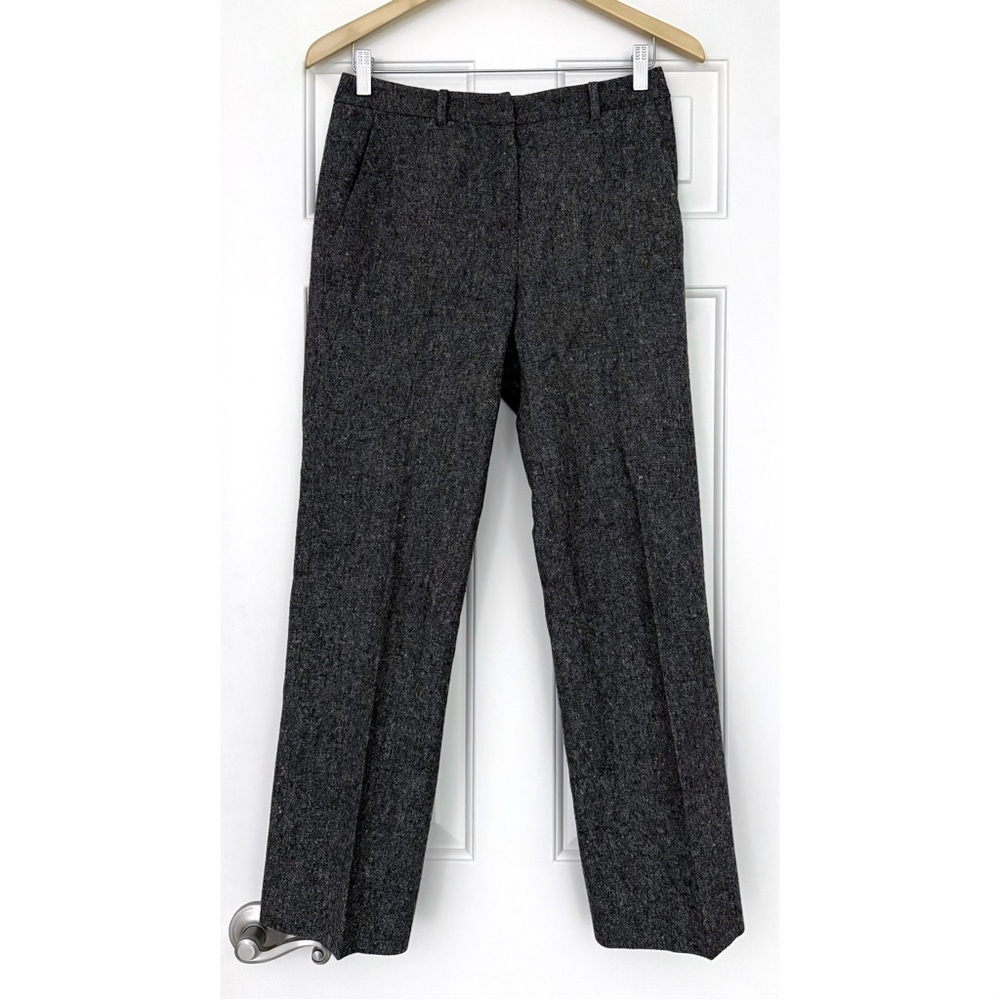 Sisley Tweed Herringbone Wool Trousers in Grey - Size 42 IT / 6-8 US